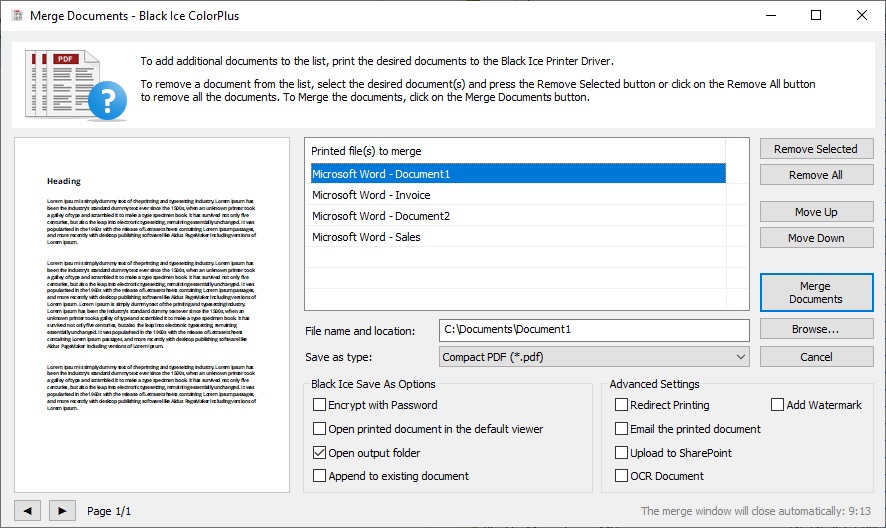 Merging documents