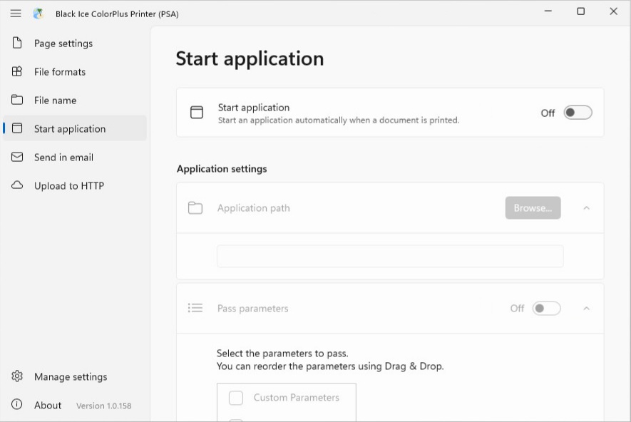 Start application