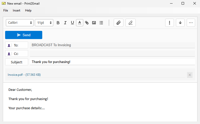 Send new Broadcast Email