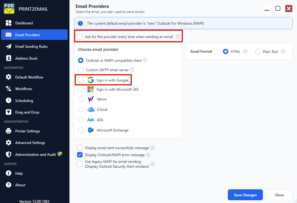 Sign in with gmail